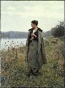 Daniel Ridgeway Knight Shepherdess of Rolleboise oil painting